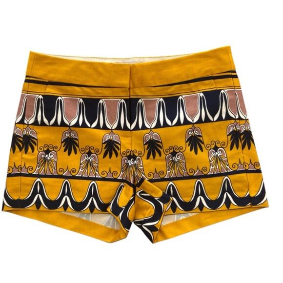J Crew Chino City Yellow Blue Print Cotton Chino Shorts Size 00 15x3 - Picture 1 of 10